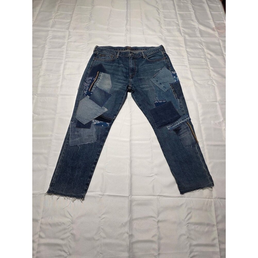 Polo Ralph Lauren Women's Avery Boyfriend Patch Work Distressed Jeans Size 32 R